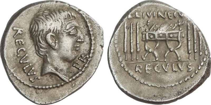 Roman Coins
Denario. 42 a.C. LIVINEIA. L. Livineius Regulus. Anv.: Cabeza de Lu...