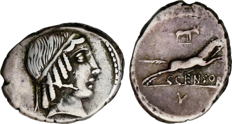 Roman Coins
Denario. 88 a.C. MARCIA. Caius Marcius Censorinus. Anv.: Cabeza de ...