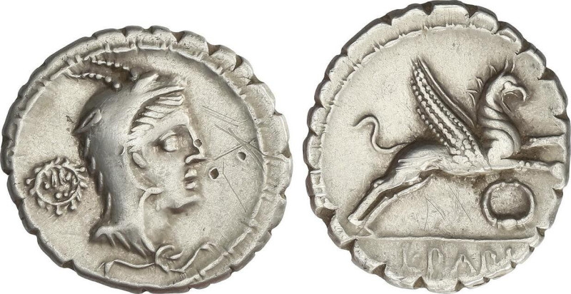 Roman Coins
Denario. 79 a.C. PAPIA. L. Papius. Anv.: Cabeza de Juno Sospita a d...