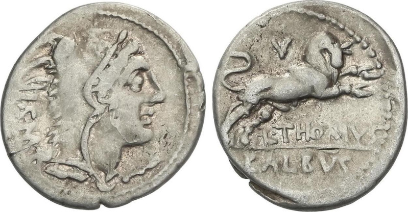 Roman Coins
Denario. 105 a.C. THORIA. L. Thorius Balbus. Anv.: Cabeza de Juno S...