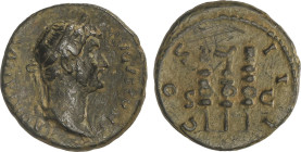 Roman Coins
Cuadrante. 117-138 d.C. ADRIANO. Anv.: HADRIANVS AVGVSTVS P. P. Cabeza laureada a derecha. Rev.: COS. III S. C. Águila legionaria entre d...