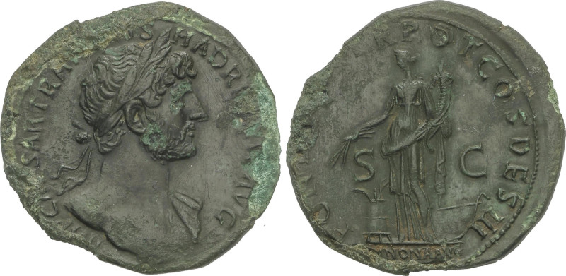 Roman Coins
Sestercio. 118 d.C. ADRIANO. Anv.: IMP. CAESAR TRAIANVS HADRIANVS A...