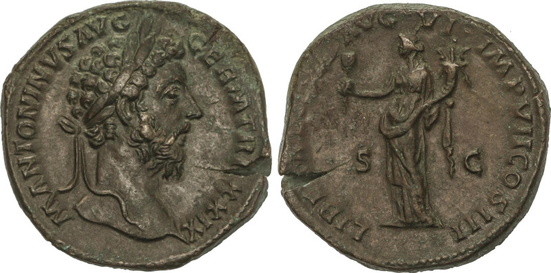 Roman Coins
Sestercio. 175 d.C. MARCO AURELIO. Anv.: M. ANTONINVS. AVG. GERM. T...
