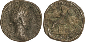 Roman Coins
Sestercio. 186-187 d.C. COMODO. Anv.: M. COMMODVS ANT. P. FELIX AVG. BRIT. Cabeza laureada a derecha. Rev.: (P. M. TR. P. XIII) IMP. VIII...