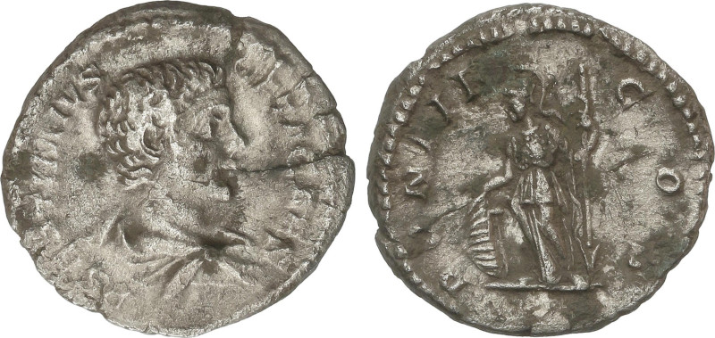 Roman Coins
Denario. 209-210 d.C. GETA. Anv.: P. SEPTIMVS GETA CAES. Busto infa...