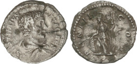 Roman Coins
Denario. 209-210 d.C. GETA. Anv.: P. SEPTIMVS GETA CAES. Busto infantil a derecha. Rev.: PONTIF. COS. Minerva en pie a derecha. 2,69 grs....