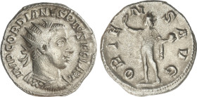 Roman Coins
Antoniniano. 242-244 d.C. GORDIANO III. Rev.: ORIENS AVG. Sol en pie a izquierda con globo. 4,3 grs. AR. (Acuñación floja en parte). C-16...