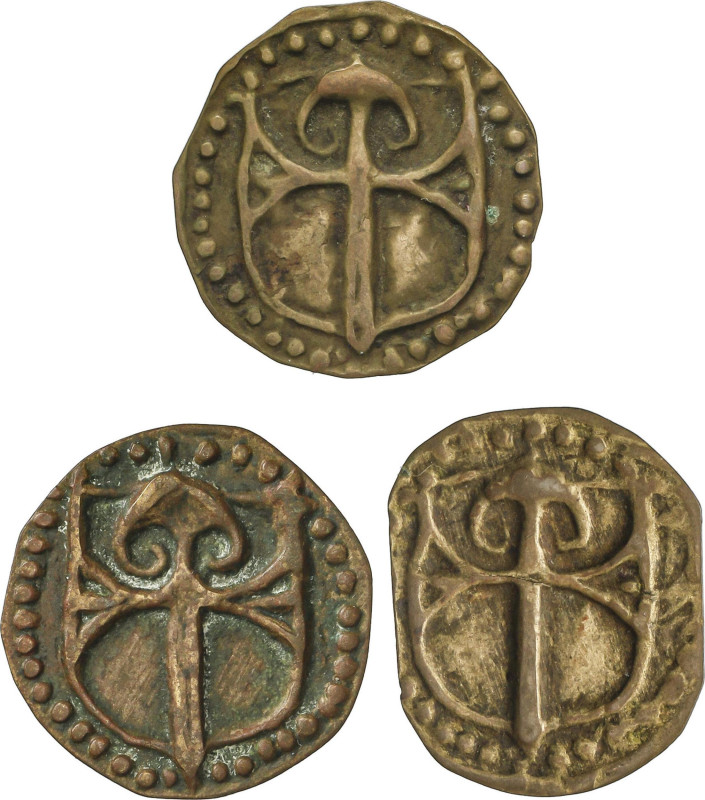 Medieval Coins
Lote 3 Pellofas. BARCELONA. EL PALAU. Latón. A EXAMINAR. Cru-124...