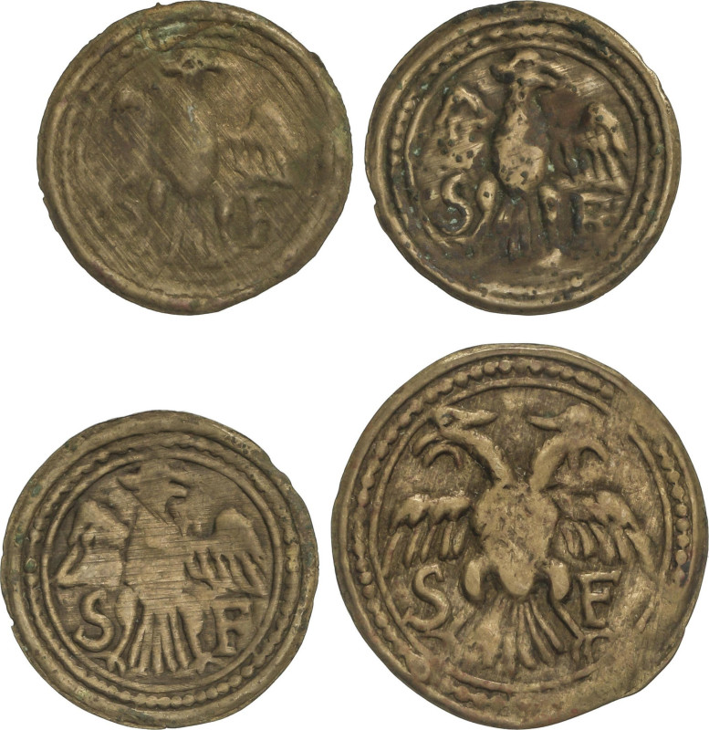 Medieval Coins
Lote 4 Pellofas. GIRONA. SANT FELIU. Latón. A EXAMINAR. Cru-1650...