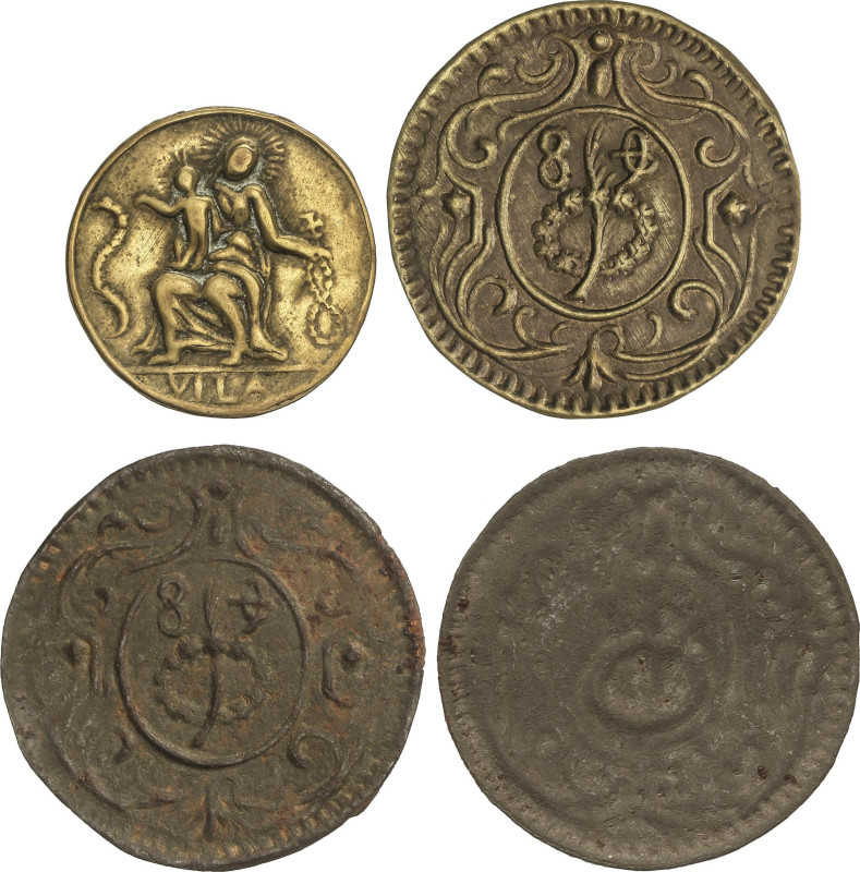 Medieval Coins
Lote 4 Pellofas. OLOT. Hojalata, Latón. A EXAMINAR. Cru-1917, 19...