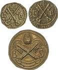 Medieval Coins
Lote 3 Pellofas. LA PIETAT. VIC. Latón. A EXAMINAR. Cru-2248, 2253, 2253 var. MBC a EBC.