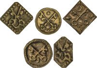 Medieval Coins
Lote 5 Pellofes. LA SEU. VIC. Latón. A EXAMINAR. Cru-2274, 2275, 2276, 2278, 2279. MBC a EBC-.