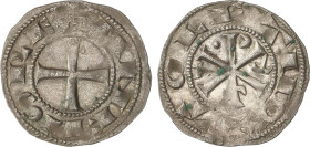 Medieval Coins
Dinero. ALFONSO VI. TOLEDO. Anv.: +ANFUS REX. Cruz patada. Rev.: +TOLETVO. Crismón. Punto en primer cuadrante. 1,08 grs. Ve. FAB-5.1. ...