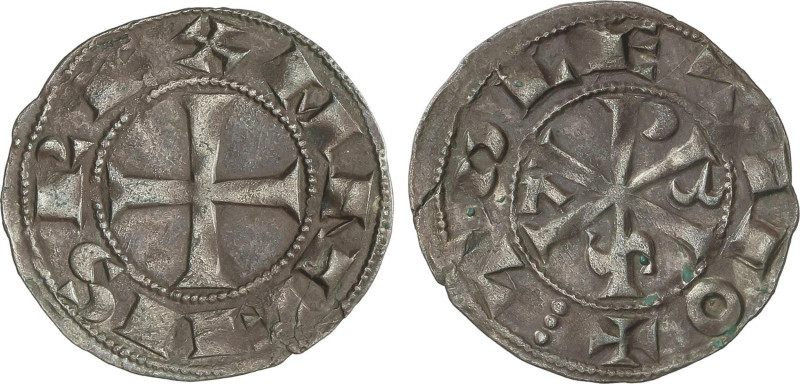 Medieval Coins
Dinero. ALFONSO VI. TOLEDO. Anv.: +ANFUS REX. Cruz patada. Rev.:...