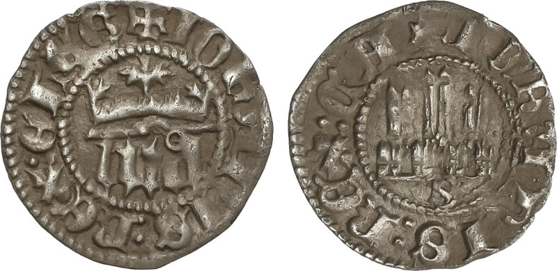 Medieval Coins
1/6 Real. JUAN I. SEVILLA. Anv.: IOHANIS REX E LEG. IOH coronada...