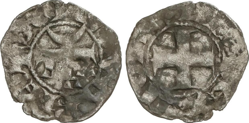 Medieval Coins
Dinero. JUANA. Anv.: DE NAVARRA. Castillo esquemático y crecient...