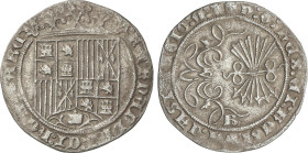 Spanish Monarchy
1 Real. BURGOS. Anv.: Sin marcas. Rev.: Cruz patada en leyenda. B en campo. 6 flechas. 3,09 grs. (Pequeñas oxidaciones). AC-297. MBC...
