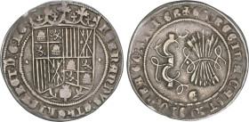 Spanish Monarchy
1 Real. GRANADA. Anv.: o - Escudo - o. Rev.: Haz de 7 flechas y G. 3,18 grs. AC-360. MBC.