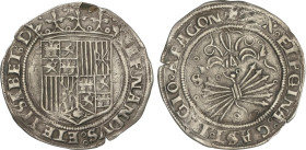 Spanish Monarchy
1 Real. SEVILLA. Anv.: Sin marcas. Rev.: Haz de 6 flechas y S. 3 grs. AC-408. MBC.