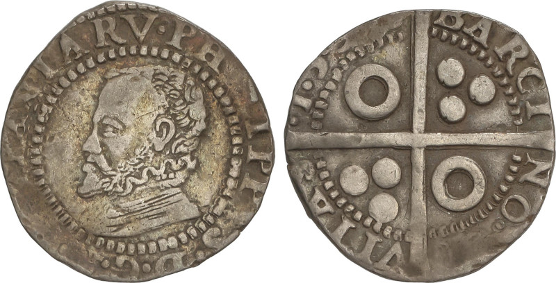 Spanish Monarchy
Croat. 159(8). BARCELONA. Anv.: Final leyenda anverso (HIS)PAN...