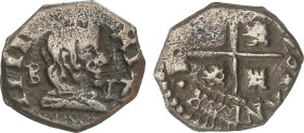 Spanish Monarchy
1/2 Real. Fecha no visible. MADRID. A. 1,63 grs. ESCASA. AC-Tipo 163. MBC.