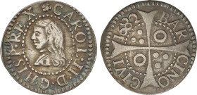 Spanish Monarchy
Croat. 1682. BARCELONA. Anv.: *CAROL.II.D.G.HISP.REX. 2,41 grs. Pátina irisada. AC-209. MBC.