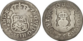 Spanish Monarchy
1 Real. 1756. MÉXICO. M. 3,09 grs. Columnario. AC-196. BC+.