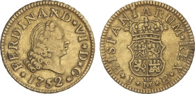 Spanish Monarchy
1/2 Escudo. 1752. MADRID. J.B. 1,75 grs. AC-555. MBC.