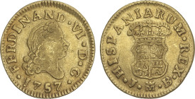 Spanish Monarchy
1/2 Escudo. 1757. MADRID. J.B. 1,72 grs. Cuarto busto. AC-561. MBC.