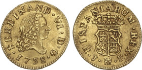 Spanish Monarchy
1/2 Escudo. 1758. MADRID. J.B. 1,76 grs. Cospel algo doblado. AC-564. MBC+.