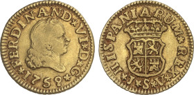 Spanish Monarchy
1/2 Escudo. 1759. SEVILLA. JV. 1,73 grs. AC-587. MBC-/MBC.