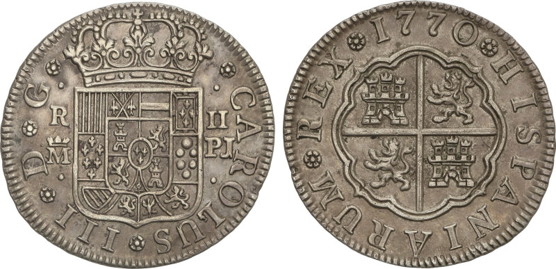 Spanish Monarchy
2 Reales. 1770. MADRID. P.J. 5,59 grs. AC-619. EBC-.