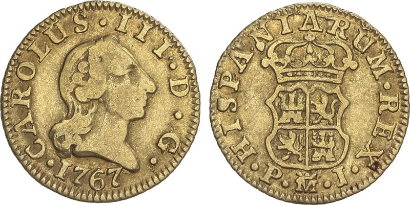 Spanish Monarchy
1/2 Escudo. 1767. MADRID. P.J. 1,76 grs. Cara de Rata. AC-1251...