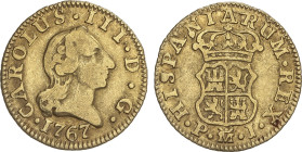 Spanish Monarchy
1/2 Escudo. 1767. MADRID. P.J. 1,76 grs. Cara de Rata. AC-1251. MBC-.