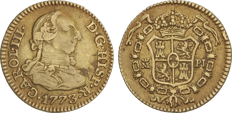 Spanish Monarchy
1/2 Escudo. 1773. MADRID. P.J. 1,76 grs. (Concreciones). AC-12...