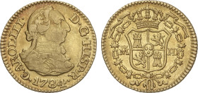 Spanish Monarchy
1/2 Escudo. 1784/3. MADRID. J.D. 1,76 grs. Restos de brillo original. AC-1276. MBC+/EBC-.