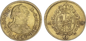 Spanish Monarchy
1/2 Escudo. 1786. MADRID. D.V. 1,79 grs. Restos de brillo original. AC-1280. MBC+/EBC-.