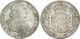 Spanish Monarchy
8 Reales. 1792. MÉXICO. F.M. 26,56 grs. (Rayitas, oxidaciones limpiadas). AC-954. MBC/MBC-.