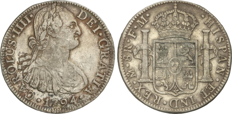 Spanish Monarchy
8 Reales. 1794. MÉXICO. F.M. 26,8 grs. AC-956. MBC.