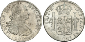 Spanish Monarchy
8 Reales. 1803. MÉXICO. T.H. 26,93 grs. Última cifra de la fecha algo floja. AC-978. EBC-.