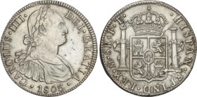 Spanish Monarchy
8 Reales. 1803. MÉXICO. F.T. 26,82 grs. Leves oxidaciones limpiadas. AC-977. MBC+.