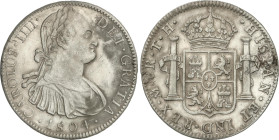 Spanish Monarchy
8 Reales. 1804. MÉXICO. T.H. 26,75 grs. Pequeña oxidación limpiada en reverso. AC-980. EBC-.