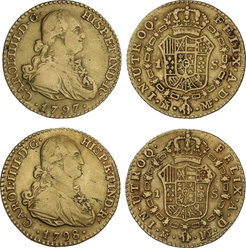 Spanish Monarchy
Lote 2 monedas 1 Escudo. 1797, 1798. MADRID. M.F. 3,32 y 3,33 ...