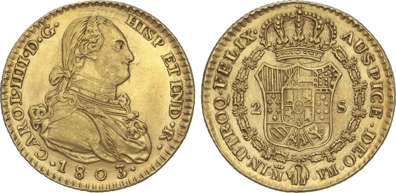 Spanish Monarchy
2 Escudos. 1803. MADRID. F.M. 6,57 grs. FALSA DE ÉPOCA en plat...