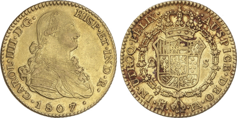 Spanish Monarchy
2 Escudos. 1807. MADRID. F.A. 6,69 grs. (Leves concreciones en...