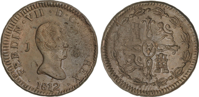 Spanish Monarchy
8 Maravedís. 1812. JUBIA. 10,8 grs. (Oxidaciones en anverso). ...