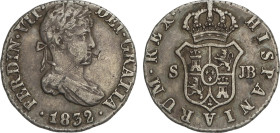 Spanish Monarchy
1/2 Real. 1832. SEVILLA. JB. 1,49 grs. Hojita en anverso. AC-465. MBC.