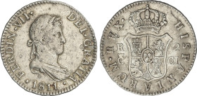 Spanish Monarchy
2 Reales. 1811. CÁDIZ. C.I. 5,91 grs. Ceca grande. AC-726. MBC.