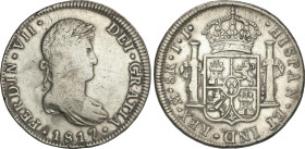 Spanish Monarchy
8 Reales. 1817. MÉXICO. J.J. 26,63 grs. Acuñación algo floja en anverso. AC-1332. MBC.