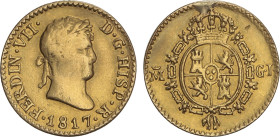 Spanish Monarchy
1/2 Escudo. 1817. MADRID. G.J. 1,71 grs. (Descolgada). AC-1486. MBC-/MBC.